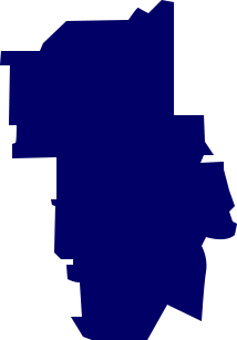 A dark blue outline map of Bothell, WA