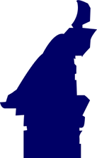 A dark blue outline map of Edmonds, WA