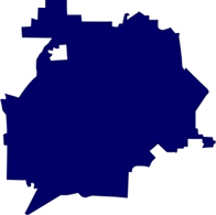 A dark blue outline map of Lynnwood, WA