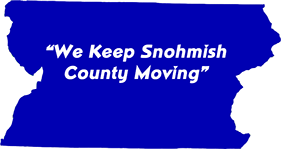 Snohomish County map outline with dark blue fill