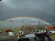 A double rainbow picture shot from Ron May Towing's yard